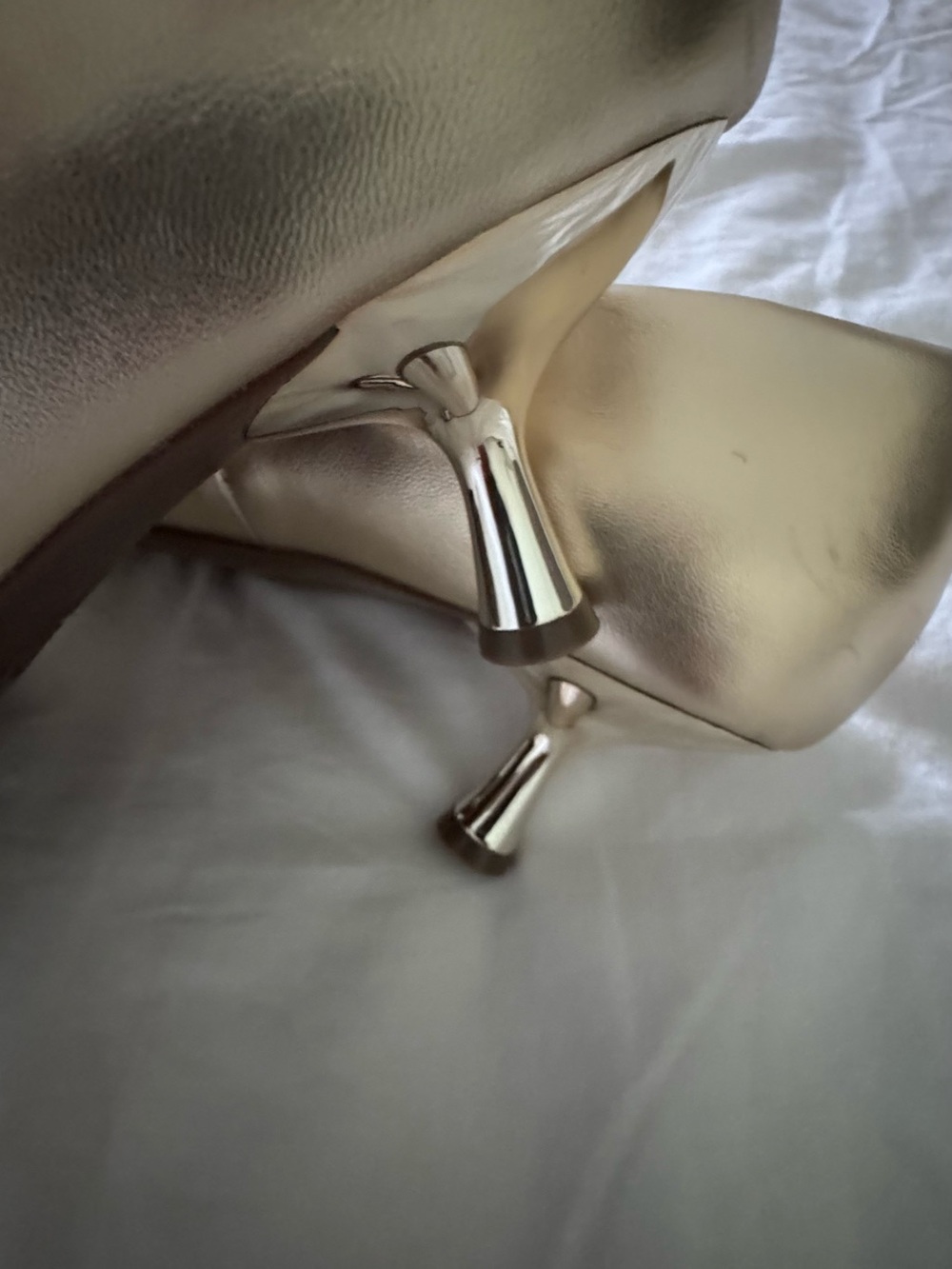 Anne Klein Iflex Gold Satin Bow Mid-Heel Pumps Size 9.5 - Picture 5 of 12